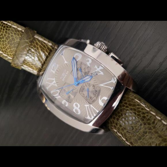 RARE‎ Swiss Invicta 4877 Chronograph Ostrich Band Men's Watch - Picture 1 of 4